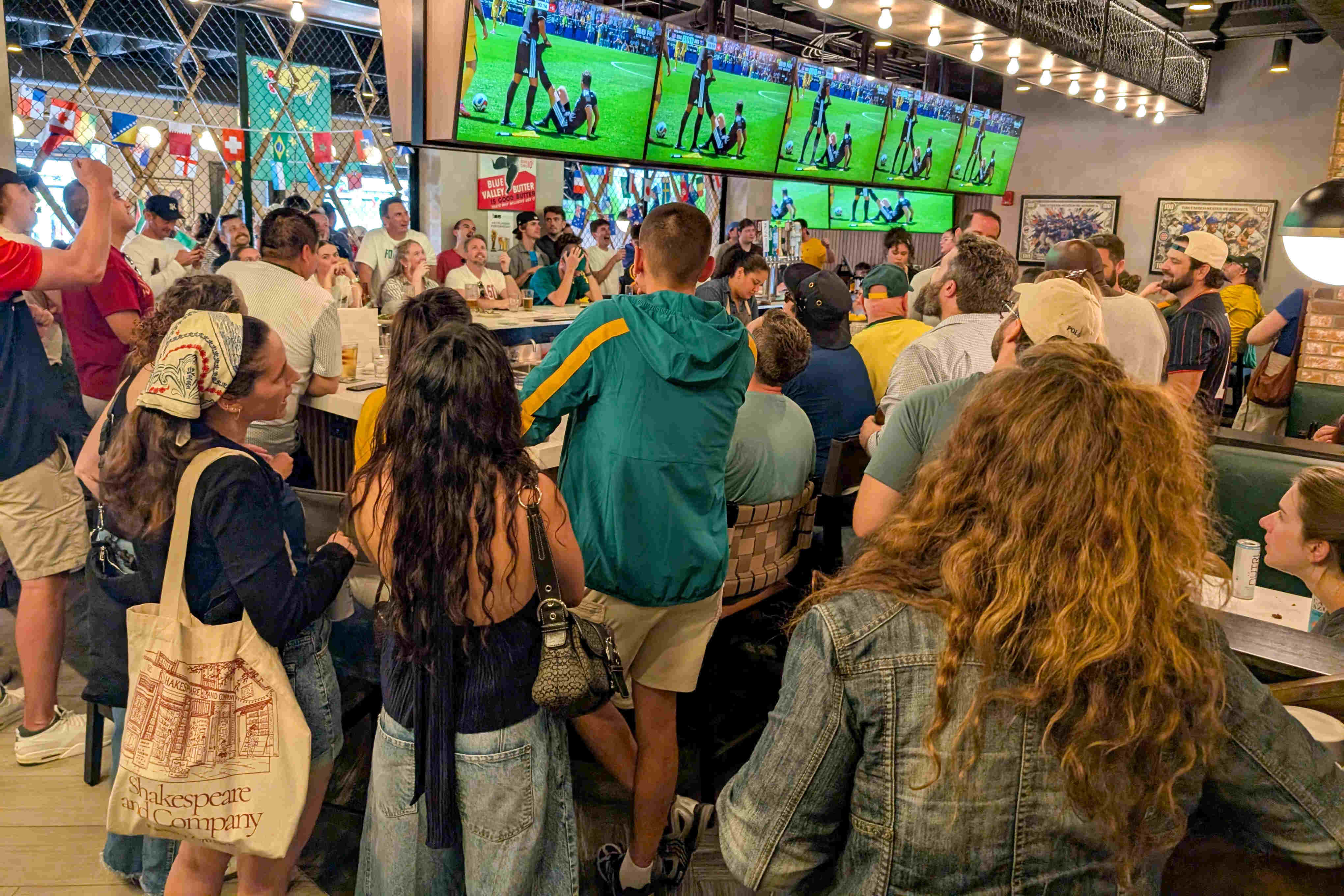 Fans watching the game at Rounders